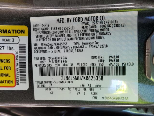 3LN6L5MU7KR625358 Lincoln Mkz Reserve Ii