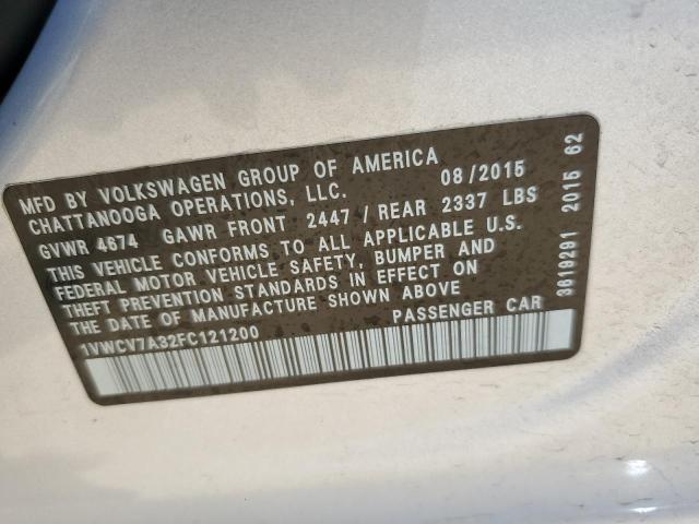 2015 VOLKSWAGEN PASSAT SEL - 1VWCV7A32FC121200