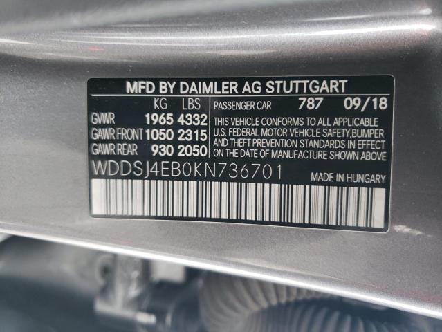 WDDSJ4EB0KN736701 Mercedes-Benz CLA 250