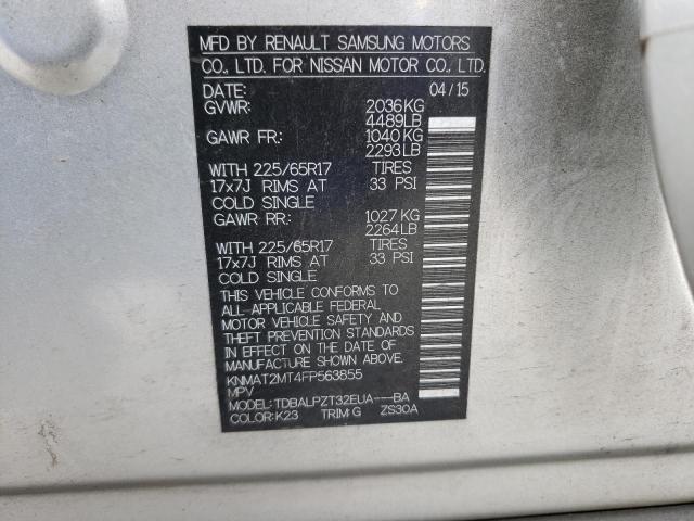 KNMAT2MT4FP563855 Nissan ROGUE S