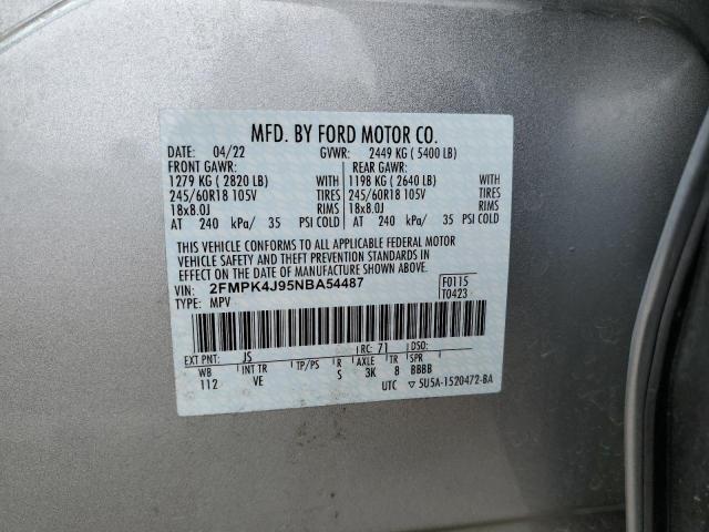 2FMPK4J95NBA54487 2022 FORD EDGE, photo no. 12