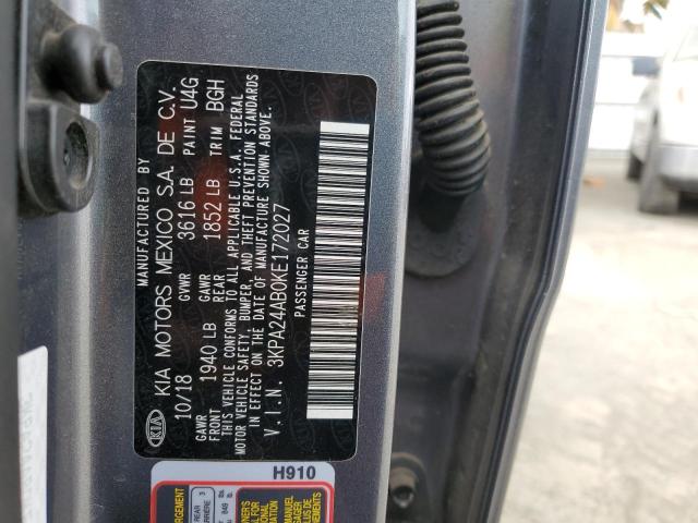 3KPA24AB0KE172027 KIA RIO S