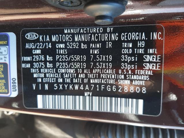 5XYKW4A71FG628808 KIA SORENTO SX