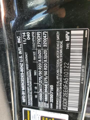 4JGDF2EE0FA510122 Mercedes-Benz Gl 350 Bluetec