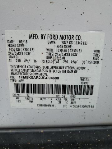 1FM5K8AR2JGC94680 Ford Explorer Police Interceptor