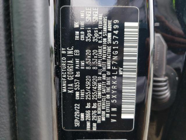 5XYRK4LF7NG157499 KIA SORENTO SX