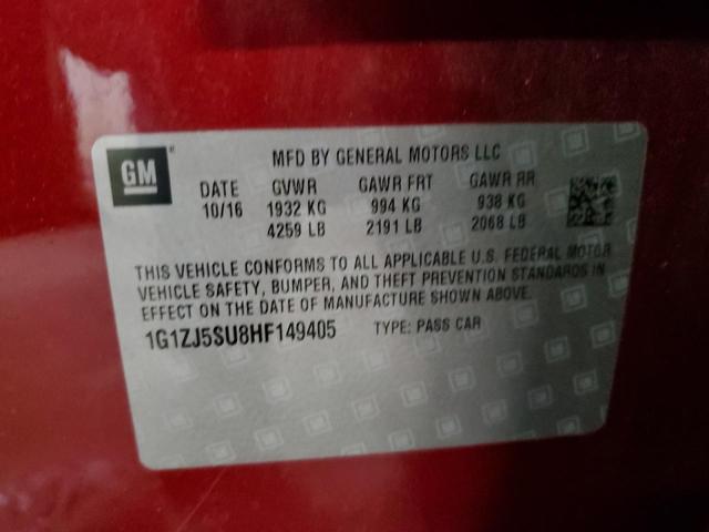 2017 CHEVROLET MALIBU HYB - 1G1ZJ5SU8HF149405