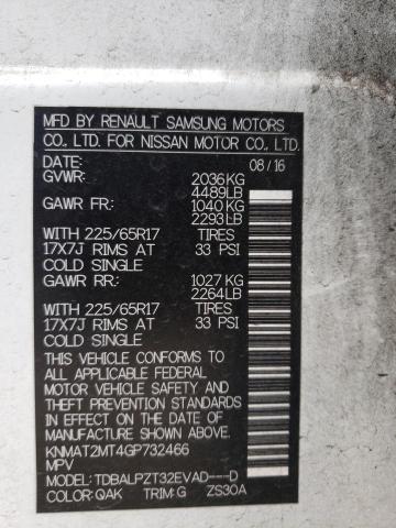KNMAT2MT4GP732466 Nissan ROGUE S