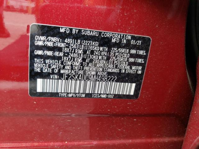 JF2SKAUC9MH498222 Subaru Forester Limited