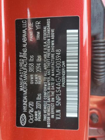 5NPLS4AG7MH003948 Hyundai ELANTRA SEL