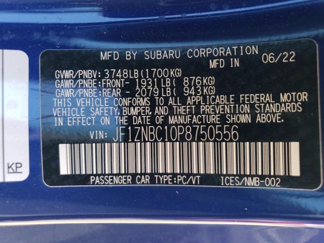 2023 TOYOTA GR 86 JF1ZNBC10P8750556