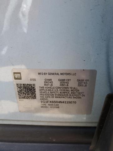2022 CHEVROLET BOLT EV 2L 1G1FX6S04N4115070