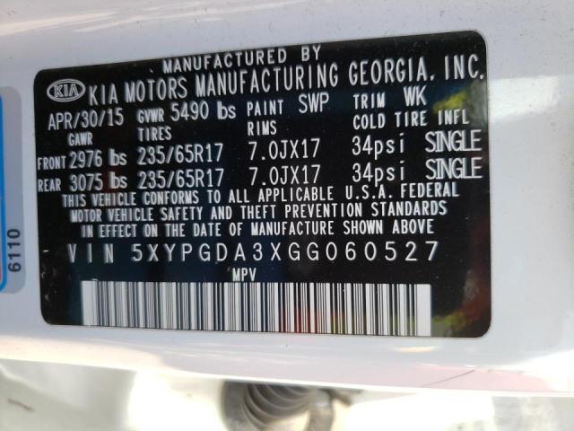 5XYPGDA3XGG060527 KIA SORENTO LX