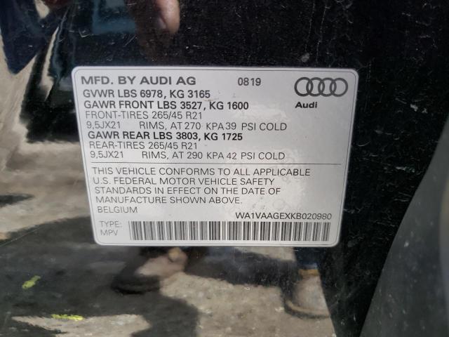2019 AUDI E-TRON PRE - WA1VAAGEXKB020980