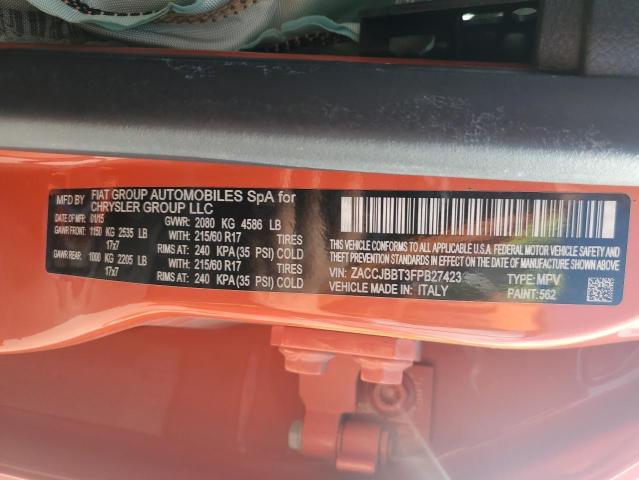 ZACCJBBT3FPB27423 Jeep Renegade Latitude
