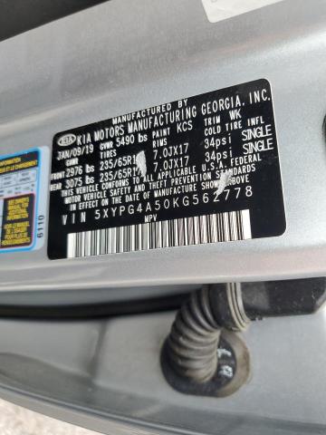 5XYPG4A50KG562778 KIA SORENTO LX