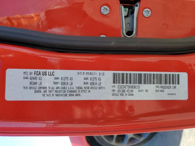 2C3CDXCT5KH630115 Dodge CHARGER R/T