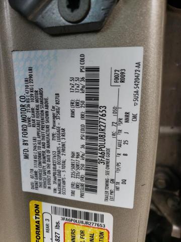 3FA6P0LU8JR277653 Ford Fusion Se Hybrid