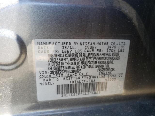 3N1CE2CP9GL391023 Nissan Versa Note S