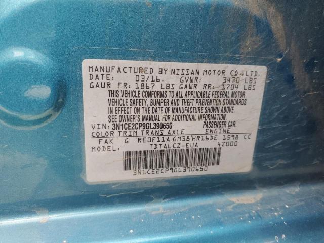 3N1CE2CP9GL390650 Nissan Versa Note S