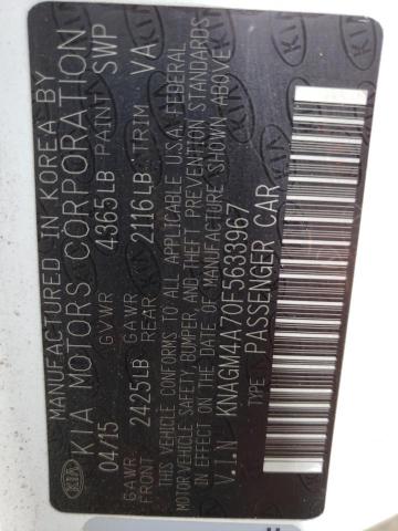 KNAGM4A70F5633967 KIA Optima Lx