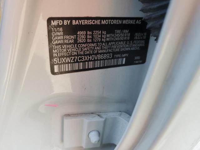 5UXWZ7C3XH0V86893 BMW X3 Sdrive28i