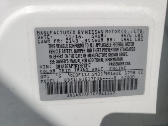 3N1AB7AP7KY261317 Nissan SENTRA S