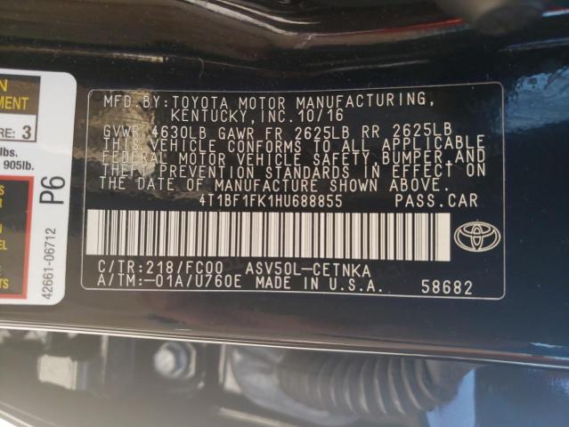 2017 TOYOTA CAMRY LE/X 4T1BF1FK1HU688855