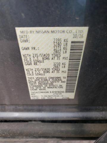 5N1AZ2MHXHN109906 Nissan MURANO S