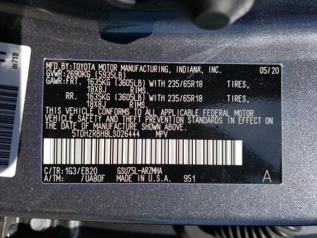 VIN 5TDHZRBH8LS026444 2020 Toyota Highlander, Xle no.13