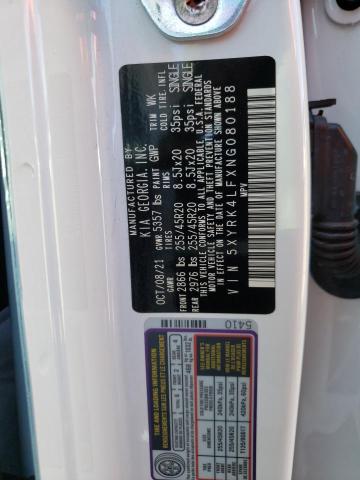 5XYRK4LFXNG080188 KIA SORENTO SX