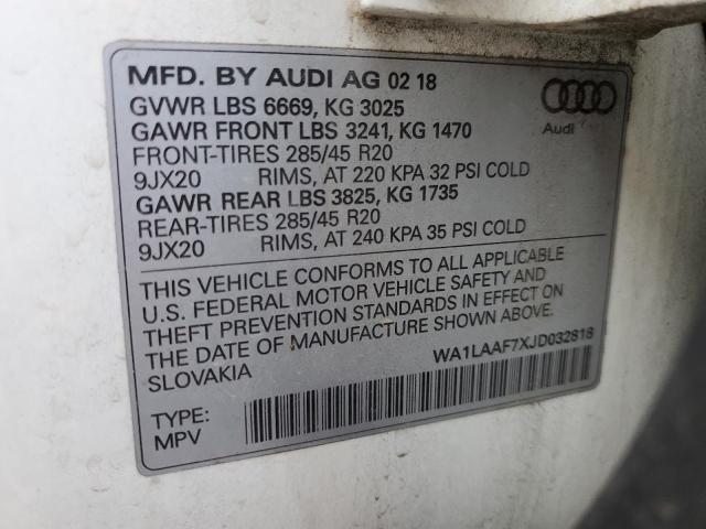 VIN WA1LAAF7XJD032818 2018 Audi Q7, Premium Plus no.14