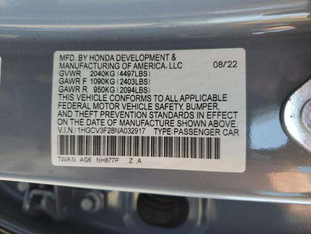 1HGCV3F28NA032917 Honda Accord Hybrid Sport