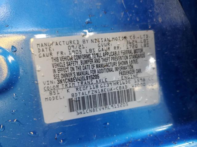 3N1CN8EV4ML915205 Nissan VERSA SV