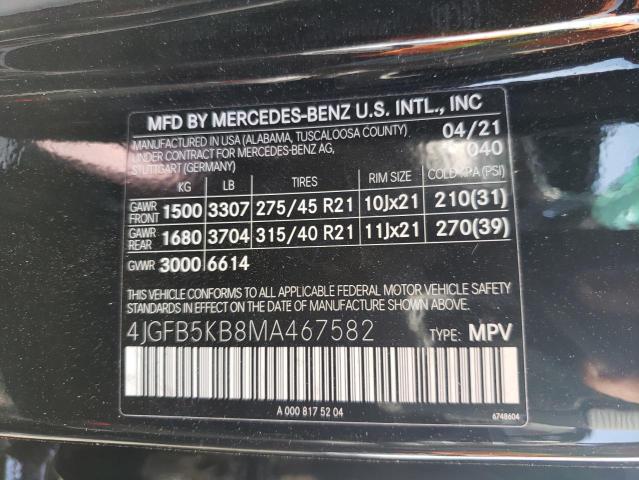 4JGFB5KB8MA467582 2021 MERCEDES-BENZ GLE-CLASS, photo no. 12