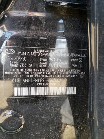 5NPD84LF9LH587002 Hyundai ELANTRA SEL