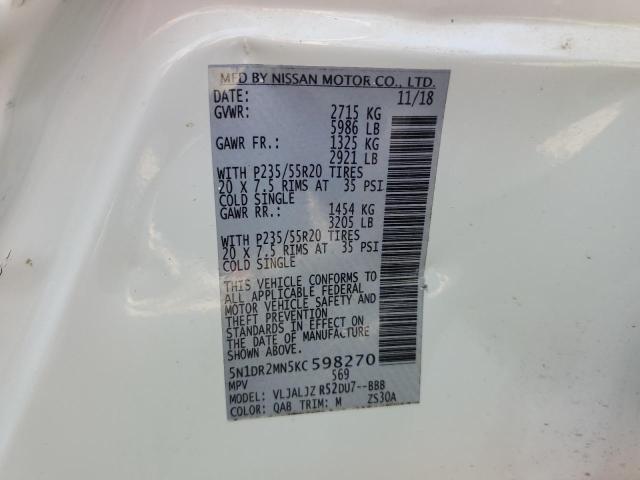 5N1DR2MN5KC598270 Nissan Pathfinder S