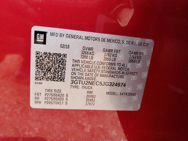 3GTU2NEC5JG324974 GMC Sierra K1500 Slt