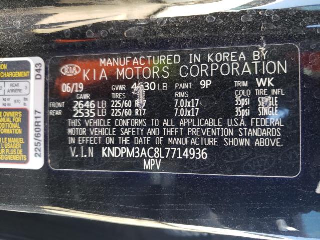 KNDPM3AC8L7714936 KIA Sportage Lx