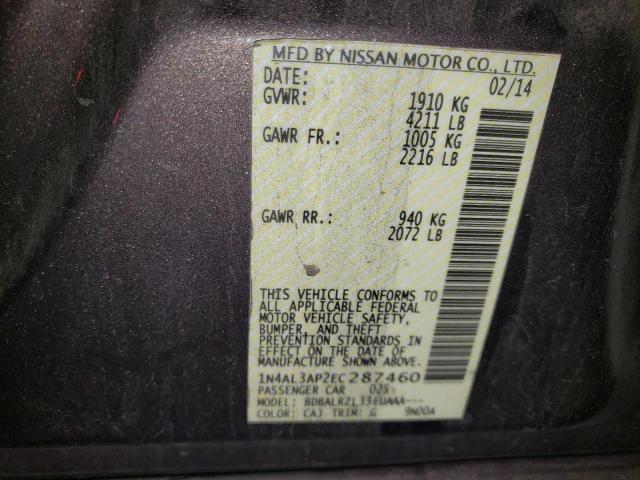 1N4AL3AP2EC287460 Nissan ALTIMA 2.5