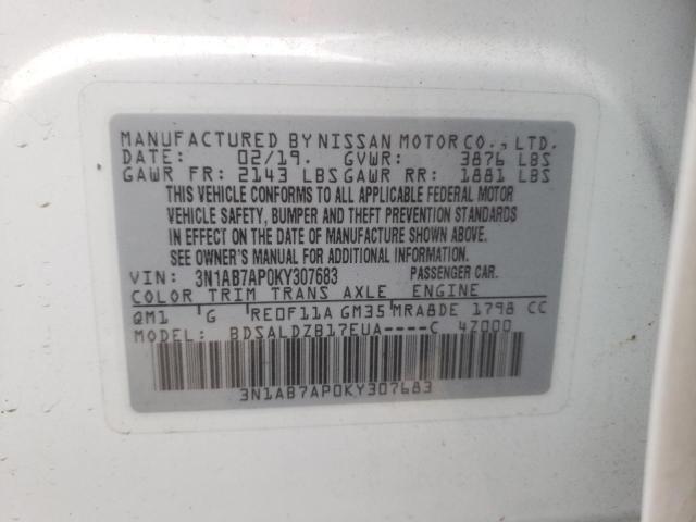 3N1AB7AP0KY307683 Nissan SENTRA S