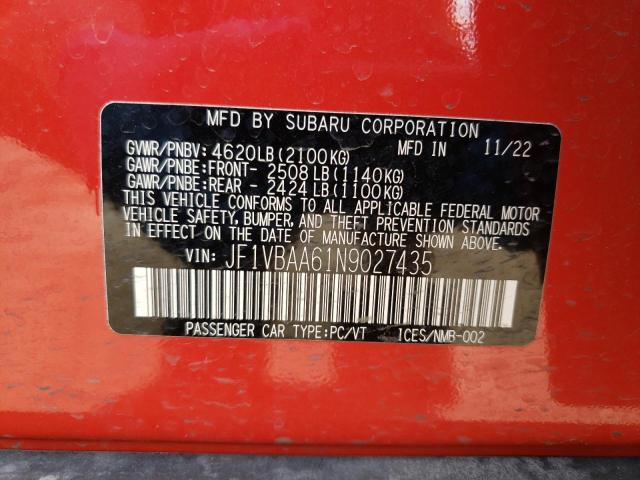 JF1VBAA61N9027435 Subaru WRX