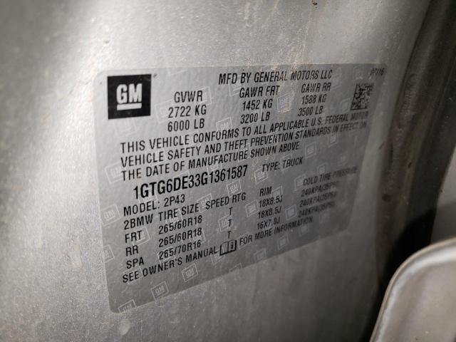 1GTG6DE33G1361587 GMC CANYON SLT