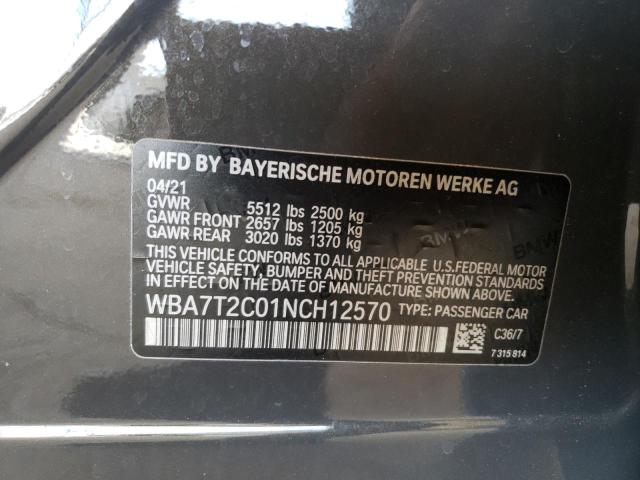 2022 BMW 740 I - WBA7T2C01NCH12570