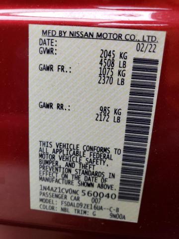 1N4AZ1CV0NC560040 Nissan LEAF SV