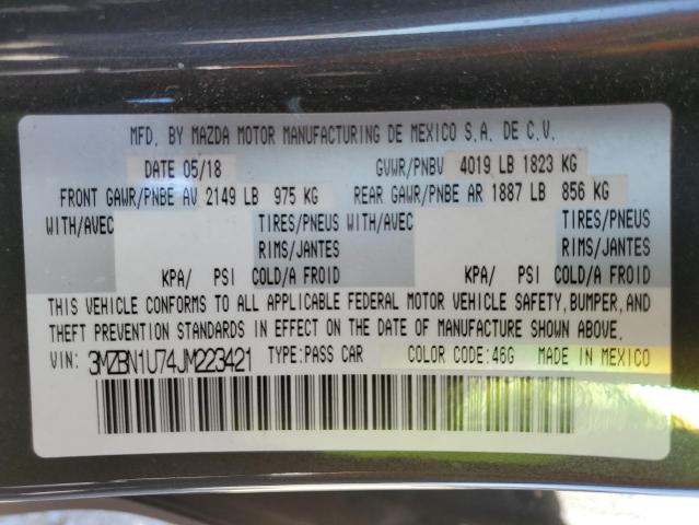 3MZBN1U74JM223421 Mazda 3 SPORT