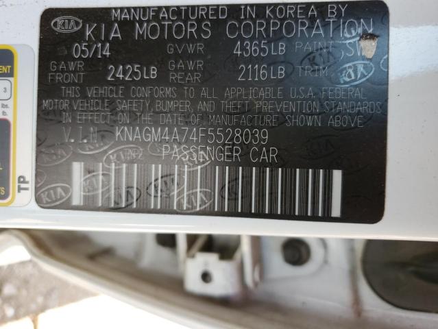 KNAGM4A74F5528039 KIA Optima Lx
