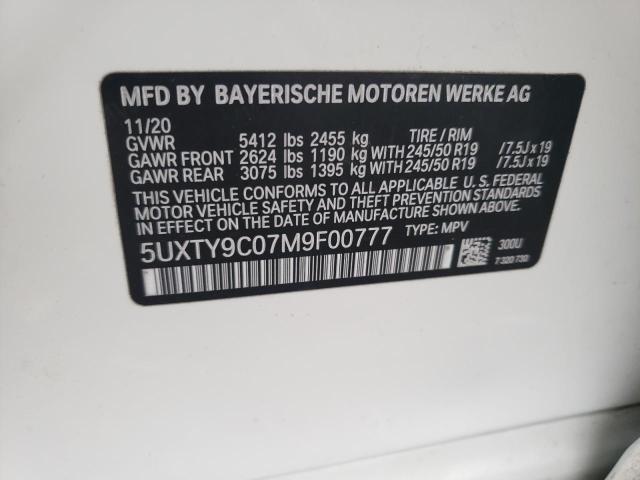 5UXTY9C07M9F00777 BMW X3 Xdrivem40i