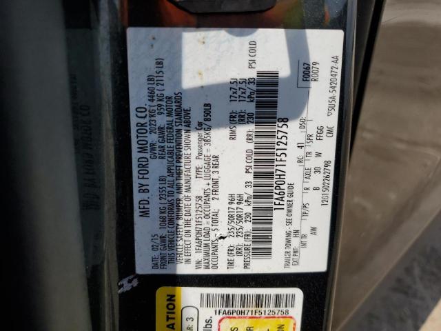 2015 FORD 12W10 DLP 1FA6P0H71F5125758