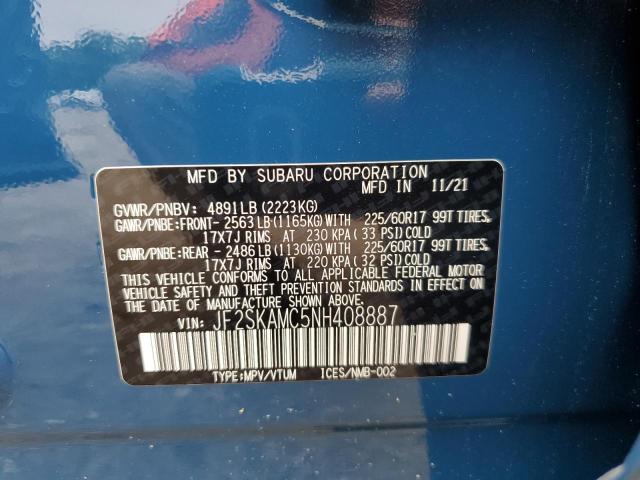 2022 SUBARU FORESTER W - JF2SKAMC5NH408887